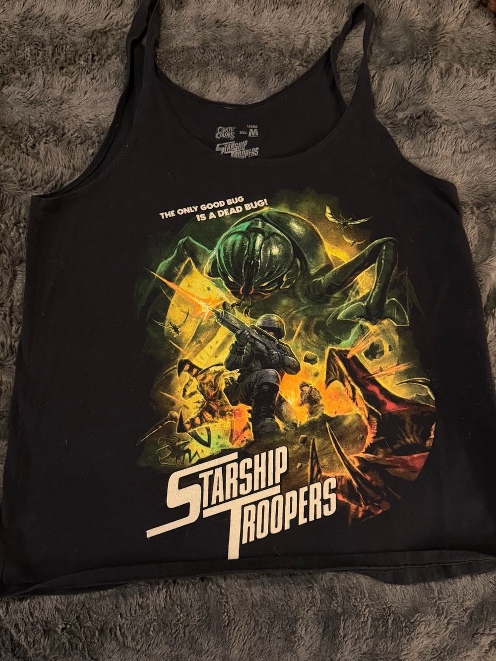 Cavity ColorBlack Starship Troopers Graphic Tank Top